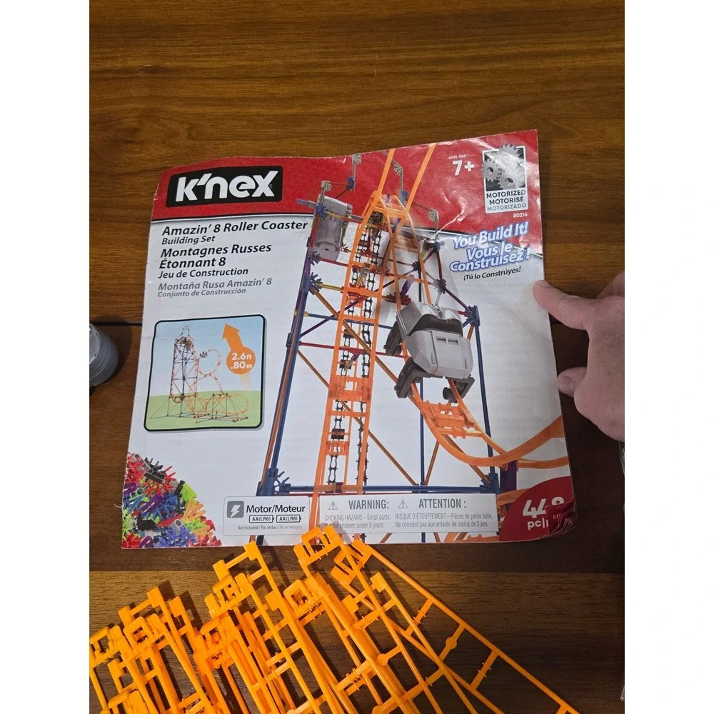 Knex Amazin 8 Roller Coaster Building Set 50216 Motorized 448‎ Pieces 2.6ft Tall